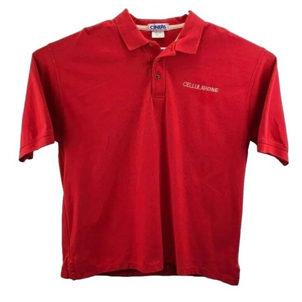 VTG Cellular One Corporate Logo Red Polo Shirt Cintas Work Golf Uniform Size XL